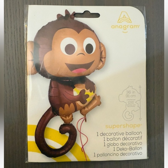 ✨NEW✨ Anagram 36” HAPPY MONKEY Foil Balloon - Picture 2 of 2